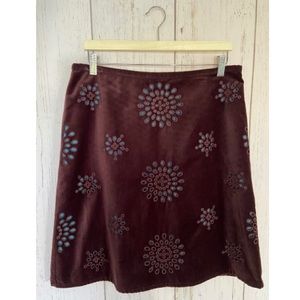 Boden brown velvet skirt
